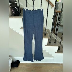 Flare waffle knit pants